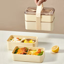 Ljojo Large Capacity Double-Layer Lunch Box with Tableware - Heatable Bento Box