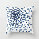 Geometric Blue Ink Flower Pillowcase for Stylish Home Decor by Ljojo