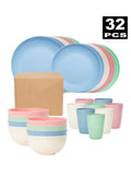 Ljojo 32-Piece Reusable Plastic Cutlery Set & Dinnerware for Home and Parties