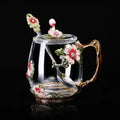 Enamel Glass Mug Set with Lid & Spoon by Ljojo: High-Temperature-Resistant Teaware