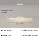 Black White LED Line Pendant Light Modern Nordic Minimalist Lighting by Ljojo