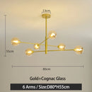 LED Chandelier Black/Gold Modern Pendant Light for Living Room - Ljojo