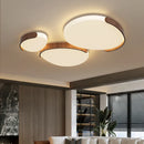 Walnut LED Ceiling Light Living Room Chandelier Ljojo - Modern Round Wooden Lamp Fixture