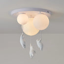 Ljojo Bear Ceiling Lamp Resin Pendant Light for Kid Children Kindergarten Living Room