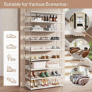 Ljojo™ 8-Tier Acrylic Shoe Rack with Wood Shelves - Modern Shoe Storage Organize 24-32 Pairs