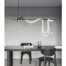 Ljojo Long Arc LED Chandelier - Elegant Nordic Design for Bar and Desk