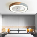 Ljojo 52CM Green Wood Ceiling Fan Light With Remote Control for Bedroom Dining Room