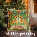 Christmas Santa & Deer Pattern Pillow Covers by Ljojo - Sofa Bedroom Car Cushion Cover