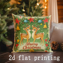 Christmas Santa & Deer Pattern Pillow Covers by Ljojo - Sofa Bedroom Car Cushion Cover