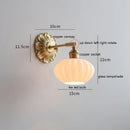 Ljojo LED Wall Sconce Switch Light Walnut Ash Wood Copper Arm Lampara Pared