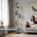 Italian Minimalist LED Floor Lamp Smoke Gray Glass for Artistic Home Decor by Ljojo