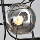 Art Deco Gray Glass Chandelier Black Metal Pendant Lamp For Hotel Hall by Ljojo