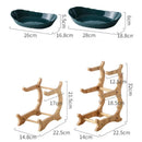 Ljojo 2/3 Layer Wooden Dinnerware Set - Partitioned Fruit Bowl, Candy Trays, Salad Bowl