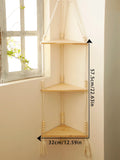 Ljojo™ Boho Hand-Woven Corner Storage Rack: Stylish Floating Shelf & Display Stand