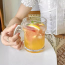 Ljojo 510ml Glass Cup with Handle, Large Capacity Drinkware for Juice, Milk, Tea, Beer