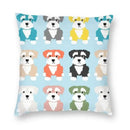 Ljojo Miniature Schnauzer Dog Cartoon Cushion Cover for Sofa - Puppy Lover's Nordic Pillow