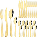 Ljojo 24-Piece Stainless Steel Cutlery Set Dinnerware Silverware Flatware Tableware Kit