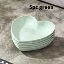 Ljojo Love Bone Plates Set - 5pcs PP Material Reusable for Kitchen, Picnic, Camping