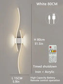 Ljojo LED Double Curve Wall Sconces Remote Control Bedside Lamp