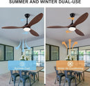 Ljojo 52" Wood 3-Blade Ceiling Fan Light Remote Control for Bedroom Living Room
