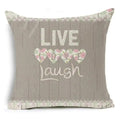 Ljojo Letter Print Pillow Case 45x45 cm Linen Cushion Cover for Home Decor