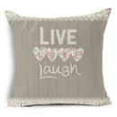 Ljojo Letter Print Pillow Case 45x45 cm Linen Cushion Cover for Home Decor