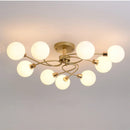 Modern Glass Ball Gold Black Chandelier for Living Room Hall by Ljojo
