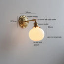 Ljojo LED Wall Sconce Switch Light Walnut Ash Wood Copper Arm Lampara Pared