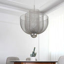 Metal Birdcage LED Pendant Lamp Minimalist Chandelier for Restaurant Bedroom Living Room Glass Pendant Light - Ljojo