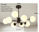 Ljojo Modern Lustrous Glass Chandelier Ceiling Light Elegant Indoor Lighting for Living Room Dining Room