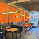 Ljojo Industrial Retro Glass Pendant Lighting for Office Bar Dining Room - LED Hanging Fixture