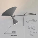 Ljojo Marseille Wall Lamp: Modern White Black Metal Swing Arm Sconce for Living Room & Bedroom