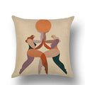 Abstract Portrait Painting Linen Sofa Pillow Case Set by Ljojo Art Decor