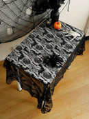 Ljojo™ Bat Lace Table Runner Cobweb Tablecloth Gothic Halloween Dining Decor