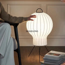 Ljojo Medieval Silk Floor Lamp - Minimalist Wabi Sabi Style French Living Room Retro Cream Bedroom