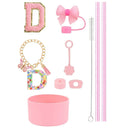 Ljojo 10-Piece Tumbler Accessories Set: Straw, Cover, Cap, Boot, Spill Proof Stopper, Letter Keychain, Charm, Sticker