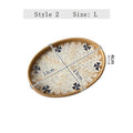 Ljojo Light Luxury Shell Inlaid Rattan Storage Basket Tray