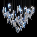 French Elegant Blue White Gold Petal Chandelier for Home Decor by Ljojo