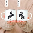 Enamel Mountain Mug with Handle by Ljojo. Best Camping Gift for Outdoor Lovers