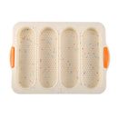 Ljojo 4-Grid Silicone French Bread Baking Mold - Nonstick Baguette Tray