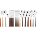 Ljojo 24Pcs Stainless Steel Flatware Set with Imitation Wooden Handle | Western Cutlery Tableware