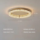 Adjustable Crystal Style Ceiling Lamp Modern Luxury Round Steel Light - Ljojo