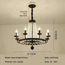 American Country Retro Crystal Chandelier Black Dining Room Bedroom Pendant Light by Ljojo