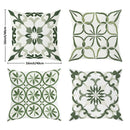 Bohemian Velvet Floral Throw Pillow Covers - Ljojo Green & White Decorative Cases