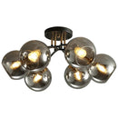 Nordic Glass Ceiling Chandelier Black Minimalist Decor for Bedroom Loft Restaurant - Ljojo