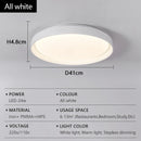 Ljojo Wood Grain LED Ceiling Light: Circular Walnut Remote Control Dimming Home Decor Lamp