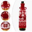 Knitted Snowflake Elk Christmas Wine Bottle Cover by Ljojo