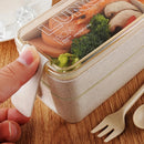 Ljojo 3-Layer Healthy Material Kids Bento Box with Handle, 900ML