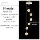 Modern Glass Ball Ceiling Chandelier Dimmable for Staircase Living Room by Ljojo