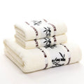 Ljojo Luxury Embroidered Cotton Towels Set - 3 Pieces
